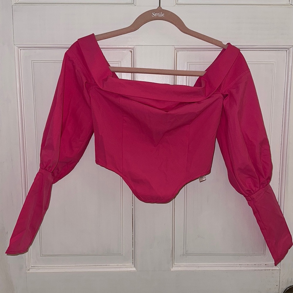 Pink off shoulder corset